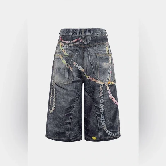 Micas Chain Print Wide Leg Shorts XS MC-4 (1) - Picture 4 of 8